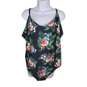 Old Navy Plus Size Floral Tie Back One Piece Swimsuit Size 4x